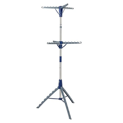 Honey-Can-Do 2-Tier 73-Inch Collapsible Tripod Drying Rack, Heavy Duty Chrome Steel Laundry Stand, Holds 30 Garments, Portable Foldable Indoor Outdoor Clothes Drying Rack - style: 2 Tier
