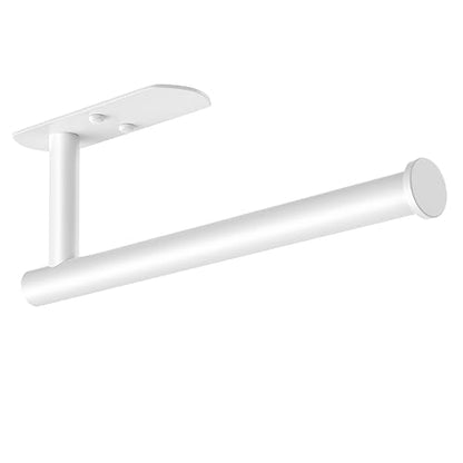 VAEHOLD Self Adhesive Paper Towel Holder Under Cabinet Mount, Wall Mounted Paper Towel Roll Holder for Kitchen, Bathroom, Wall - Stainless Steel (White) - color: White