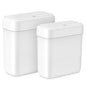 MOPALL 2 Pack Small Bathroom Trash Can with Lid, 3.2 Gallon / 11.5 L & 2.6 Gallon / 10 L Waste Basket with Pop-Up Lid, Slim Plastic Garbage Bin Dog Proof for Kitchen, Bedroom, Office, Toilet, White - size: 3.2 Gallon & 2.6 Gallon