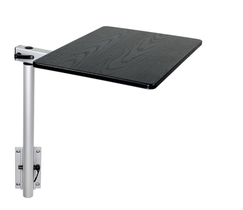 Manufacturers' Select ITC RV Side Table with MOD Table Leg System (Black Shiplap Table Top w/Silver Table Leg) - color: Black Shiplap Table Top W/ Silver Table Leg