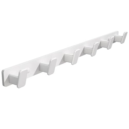 Coat Hook Wall Rack Hanger - White Coat Rack with 6 Hooks Wall Hooks for Hanging Hat Key Bag Towel Wall Mount Coat Holder - color: White, size: Rectangle 6 Hooks 1 Pack