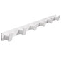 Coat Hook Wall Rack Hanger - White Coat Rack with 6 Hooks Wall Hooks for Hanging Hat Key Bag Towel Wall Mount Coat Holder - color: White, size: Rectangle 6 Hooks 1 Pack