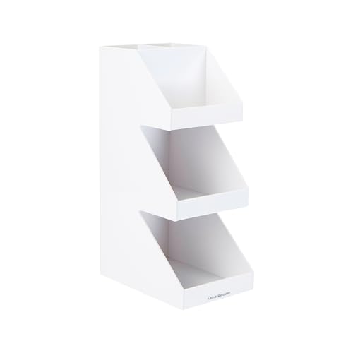Mind Reader Coffee Tea Utensil and Condiment Station, Countertop Organizer, Coffee Bar, Kitchen, 6"L x 9"W x 16"H, White - size: 3 Tier