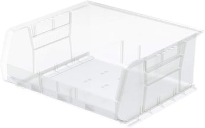Akro-Mils 30250 AkroBins Plastic Storage Bins, Space-Saving Stackable Bins for Garage, Pantry, Craft Organization, 15" x 16" x 7", Clear, 6-Pack - color: Clear