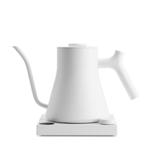 Fellow Stagg EKG Pro Electric Gooseneck Kettle - Pour-Over Coffee and Tea, Quick Heating, Precise Temperature Control, Scheduling, Built-in Brew Timer, Matte White, 0.9 Liter - color: Matte White, size: EKG Pro