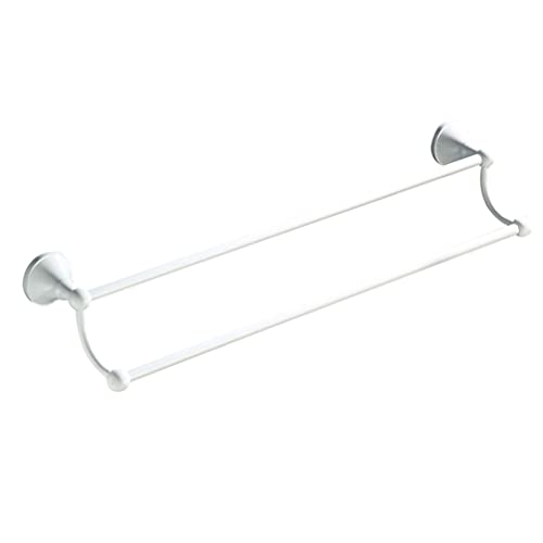 Angoily Wall Mounted Towel Rack Double Pole Bathroom Towel Holder with Shelf Bathrobe Holder and Storage Shelf for Wall 21.65 X 5.51 X 2.20 in 1 Pack