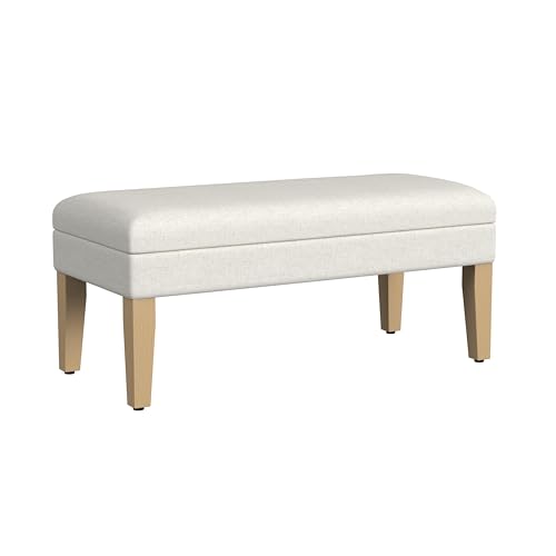 HomePop 40" Decorative Storage Ottoman Bench - Cream Textured Woven - color: Cream Textured Woven