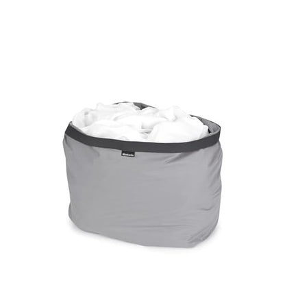 Brabantia - Bo Laundry Hamper Bag 16 Gal - Replacement Bag for Bo Laundry Hamper - Large Compartment for Easy Sorting - Portable & Hygienic - Cotton Bag with Velcro Closing - Gray - size: 1 x 16 Gal Compartment