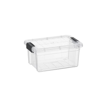 Superio Clear Plastic Storage Bin with Lid, 3.5 Qt, Non-Toxic, BPA Free, Odor Free, Organizer Storage Box, Stackable Plastic Tote for Home, Garage, School, and Office, X-Small - size: 9.75" x 6.6" x 4.75"