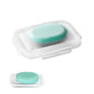 Silicone Compact Leakproof Travel Soap Case (Clear | Soap Holder Travel with Drainage Layer, Portable Bar Soap Holder for Gym, Camping & Bathroom, Soap Box Container Toiletries - color: Clear
