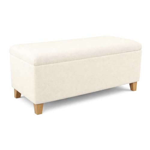 HomePop 42" Sherpa Storage Bench - Cream - color: Cream Sherpa