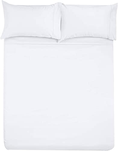 Shreem Linen Microfiber RV Sheet Sets, 48x75 3/4 Full Bunk, White Solid - Fits Mattresses up to 8 Inches Deep, 4 Piece RV Bed Sheets for Campers, Motorhomes, and Travel Trailers - color: White, size: (48x75) 3/4 Full BUNK SIZE