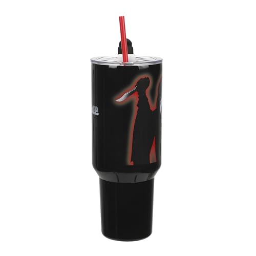 Bioworld Ghostface Text and Logo 40 Oz. Stainless Steel Tumbler With Dagger Handle - color: Ghostface Text and Logo