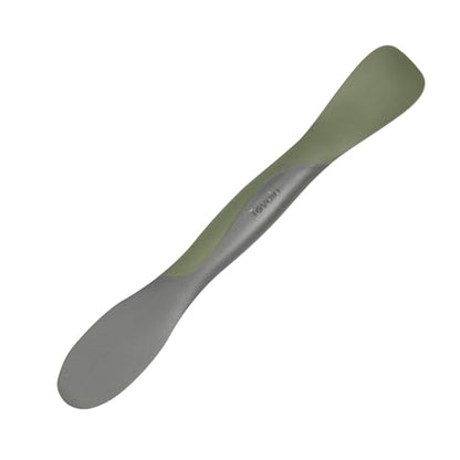 Tovolo Scoop and Spread Large Dual End Silicone Sandwich Spreader Tool with Nylon Handle, BPA Free Dishwasher Safe Silicone and Nylon Tool for Spreading and Scooping, Thyme Green and Charcoal Gray - color: Thyme & Charcoal, size: Large