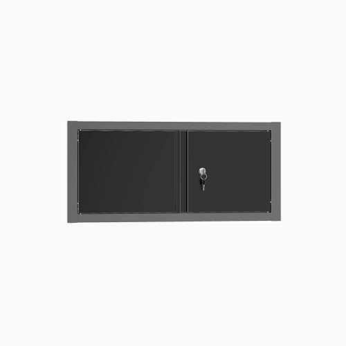 JZD Metal Wall Cabinet with Two Lockable Doors, Steel Wall Chest for Kitchen Warehouse Home Office Garage - size: M-03