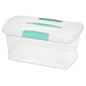 Sterilite Medium Nesting ShowOffs, Stackable Small Storage Bin with Latching Lid and Handle, Plastic Container to Organize Home, Clear, 30-Pack - size: Medium, style: 30-Pack
