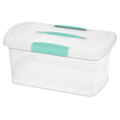 Sterilite Medium Nesting ShowOffs, Stackable Small Storage Bin with Latching Lid and Handle, Plastic Container to Organize Home, Clear, 24-Pack - size: Medium, style: 24 Pack