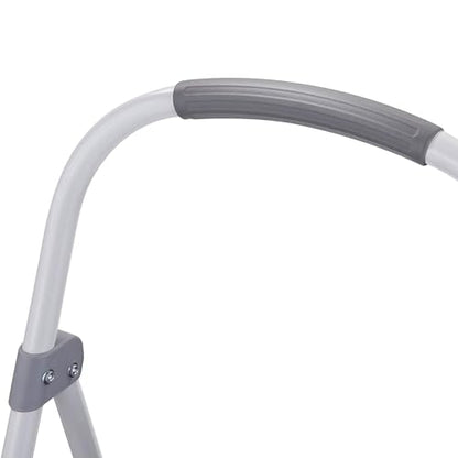 Rubbermaid 3 Step Folding Ladder, Steel Foldable Step Stool with Hand Grip, White - style: 3-Step
