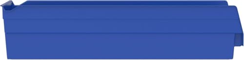 Akro-Mils 30138 Plastic Shelf Bins, Heavy Duty Storage Bins for Garage, Closet, and Drawer Organization, 18" x 6-1/2" x 4", Blue, 12-Pack - color: Blue