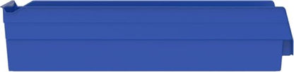 Akro-Mils 30138 Plastic Shelf Bins, Heavy Duty Storage Bins for Garage, Closet, and Drawer Organization, 18" x 6-1/2" x 4", Blue, 12-Pack - color: Blue