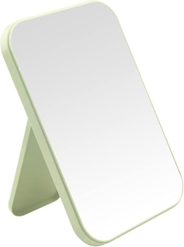 8-Inch Desktop Makeup Mirror, Portable Princess Mirror,Table Desk Wall Hanging Dual-Purpose Square Mirror Green - color: Green