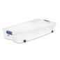 66 Quart Underbed Storage Bin with Wheels & Clear Lid, Under Bed Storage Container for Blankets, 39.5" x 20.25" x 7", Split-Lid Design & Smooth Gliding Wheels