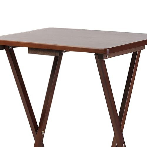 PJ Wood 2-Pack Folding TV Tray & Table, Multifunctional Foldable Set for Eating, Honey Oak - color: Honey Oak, size: 2-Piece Set
