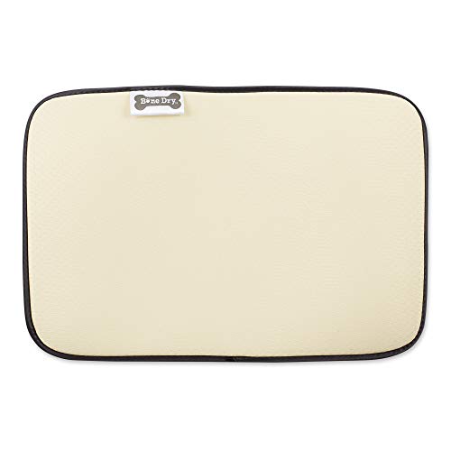 Bone Dry Machine Washable, Ultra Absorbent Pet Mat, 12x18, Aqua/Off-White Lattice - color: Aqua/Off-White Lattice, size: 12"L x 18"W