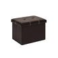 B FSOBEIIALEO Folding Storage Ottoman Cube, Faux Leather Footrest Seat Coffee Table, Brown 16.5"x12.6"x12.6" - color: Brown 16.5"x12.6"x12.6"