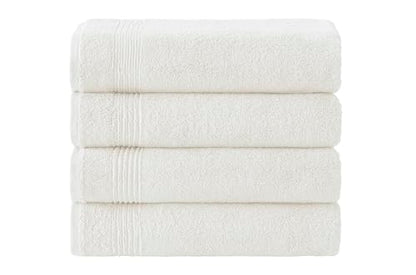Ozdilek 4-Piece Bath Towels, 27x54, 100% Turkish Cotton, Luxury Quick Dry, Extra Large, Fade-Resistant, Eco-Friendly, Spa Towel, Comfortable (Ivory) - color: Ivory