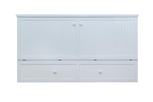 Mega Solutions Murphybedz Tuscany Murphy Cabinet Chest Bed with Charging Station 6 Inch (White, King) - color: White, size: King (U.S. Standard)