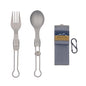 SANTTA Light Weight Titanium Folding Fork Spoon 2 Piece Utensil Set with Carry Bag and Carabiner for Camping, Hiking, Backpacking and Travelling - style: Fork Spoon