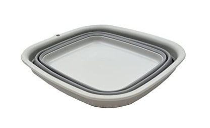 SAMMART 7.7L (2 Gallon) Collapsible Tub - Foldable Dish Tub - Portable Washing Basin - Space Saving Plastic Washtub (Grey, S) - color: Gray, size: Small