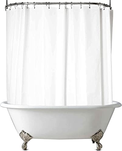Clawfoot Tub Shower Curtain 180x60 Inch White Liner All Warp Around Extra Wide 36 Metal Hooks Vinyl Bath Curtain for Clawfoot Stand Up Tub Bathroom PEVA Waterproof Liner - color: Pure White, size: 180"W x 60"L (Pack of 1)
