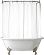 Clawfoot Tub Shower Curtain 180x60 Inch White Liner All Warp Around Extra Wide 36 Metal Hooks Vinyl Bath Curtain for Clawfoot Stand Up Tub Bathroom PEVA Waterproof Liner - color: Pure White, size: 180"W x 60"L (Pack of 1)