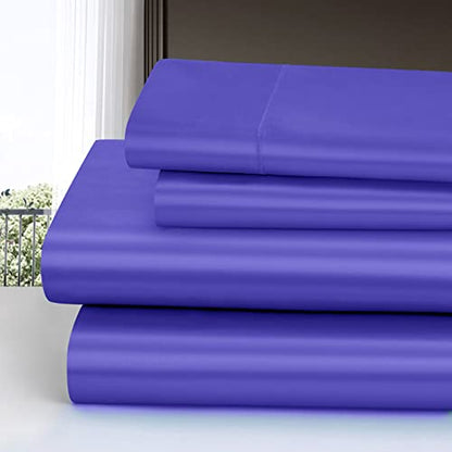 Homiest 3pcs Satin Sheets Set Luxury Silky Satin Bedding Set with Deep Pocket, 1 Fitted Sheet + 1 Flat Sheet + 1 Pillowcase (Twin Size, Periwinkle Blue) - color: Periwinkle Blue, size: Deep pocket - Twin size