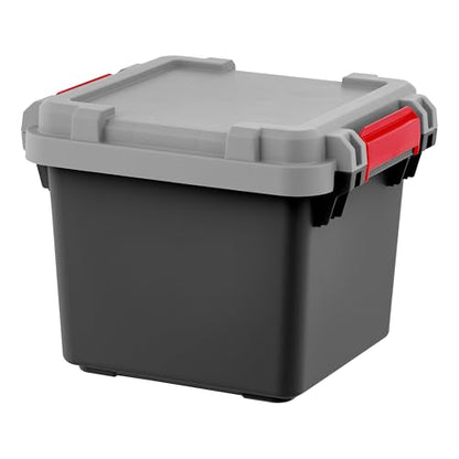 IRIS USA 4 Pack TrailBox, 8 Gallon Lockable Storage Trunk Box, Truck Bed Bin Heavy-Duty Containers Camping Gear, Adventure Chest - Dark Gray/Gray - color: Dark Gray, size: 8 Gal - 4 Pack