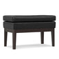 SIMPLIHOME Carlson Small Ottoman Bench - 27 inch Wide Upholstered Woven Fabric Rectangle Ottoman in Distressed Black, Mid Century Modern Bench for Bedroom or Living Room with Padded Seat - color: Distressed Black, style: Small Ottoman Bench
