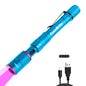 EverBrite Rechargeable Pen Flashlight with UV Light and White Light, 395nm Black Flashlight with Clip, Zoomable 4 Modes with Memory, USB C Cable, for Camping, Emergency, Pet Urine Detection,Blue - color: Blue