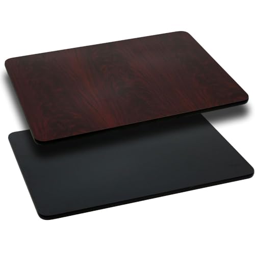 Flash Furniture Glenbrook 30'' x 60'' Rectangular Table Top with Black or Mahogany Reversible Laminate Top (Pack of 1) - color: Black/Mahogany, size: 30" x 60" Rectangular