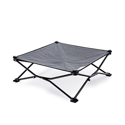 Coolaroo On-The-Go Elevated Dog Bed - Foldable Pop-Up Travel Dog Bed with Breathable, Moisture-Resistant Fabric, Carry Bag Included, Lightweight & Portable, Steel Gray, Medium - color: Steel Grey, style: Medium