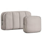 oscaurt 2 Pcs Makeup Bag Travel Toiletry Bag for Women Puffy Padded Cosmetic Pouch Purse Wide-open Makeup Organizer Case Travel Essentials - color: Camel-Set