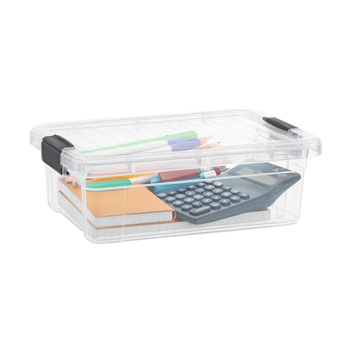 Superio 2.3 Qt Clear Plastic Storage Bin with Lid, Non-Toxic, BPA Free, Odor Free, Organizer Storage Box, Stackable Plastic Tote for Home, Garage, School, and Office, Small - size: 2.3 Qt