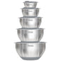 Viking Mixing Bowls Set, 10 Piece Stainless Steel Kitchen Cookware, Non-Slip Silicone Base, Includes Tight Fit Lids, Dishwasher Safe, Grey - color: Gray
