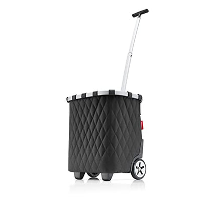 reisenthel carrycruiser Rhombus Black – Portable Shopping Trolley with Sturdy Aluminum Frame, Shoulder Strap and Removable mesh Inner Bag - Made of Water-Repellent Material. - color: Rhombus Black