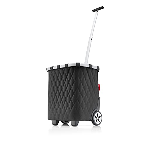 reisenthel carrycruiser Rhombus Black – Portable Shopping Trolley with Sturdy Aluminum Frame, Shoulder Strap and Removable mesh Inner Bag - Made of Water-Repellent Material. - color: Rhombus Black