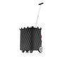 reisenthel carrycruiser Rhombus Black – Portable Shopping Trolley with Sturdy Aluminum Frame, Shoulder Strap and Removable mesh Inner Bag - Made of Water-Repellent Material. - color: Rhombus Black
