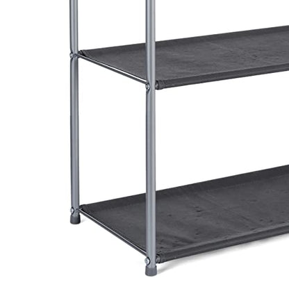 Amazon Basics Freestanding Closet Organizer with Fabric Bins, Drawers and 3 Shelves, Easy to Assemble, Grey, 32.7" x 12.2" x 31"