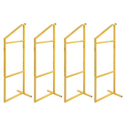 Shipping Container Shelving Rack, 4 PCS 3-Tier Container Hanging Shelf Brackets, 1100LBS Load Capacity, 52"(H) X 19"(W) for Containers, Trailers, Cargo (Yellow)