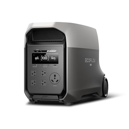 EF ECOFLOW Delta 3 Ultra Portable Power Station, 3072Wh LiFePO4 Battery, 3600W (Surge 7200W) Output Home Power, Solar Generator for Home Use, Camping Accessories, Emergencies & RV Backup - style: DELTA 3 Ultra
